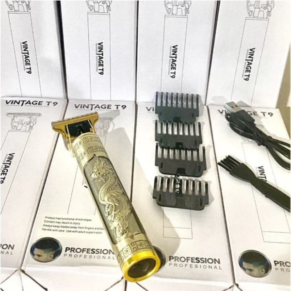 trimmer-ready-stock T9 Metal Imported(Laat) Trimmer | Complete Shaving Kit for Men | 4 Combs + Cleaning Brush + Oil