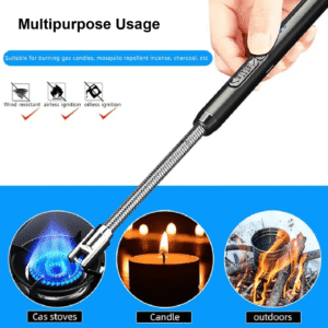 Rechargeable Electric Lighter for Kitchen | Steel Body & USB Type C | Laat Imported Product