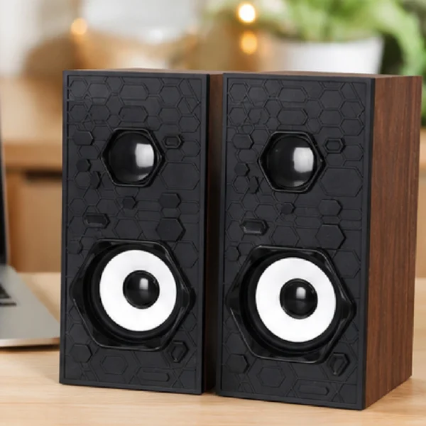 closeup of pc speaker