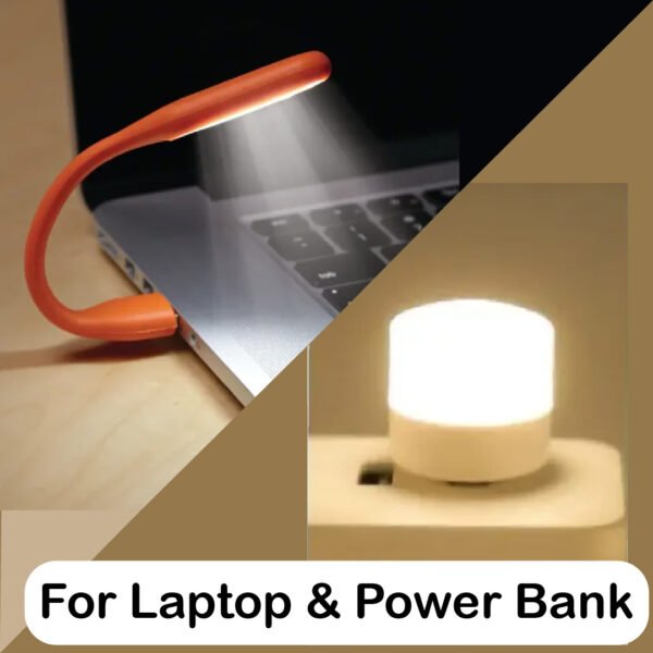 USB led light glowing on keyboard in night