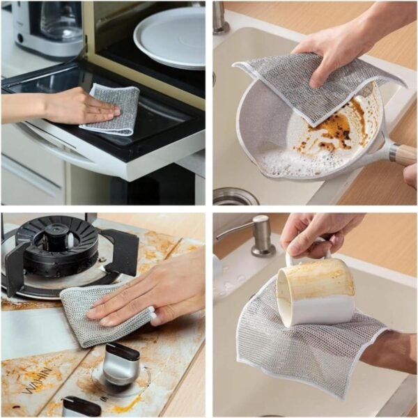 Reusable silver wire kitchen cleaner for grease and stains