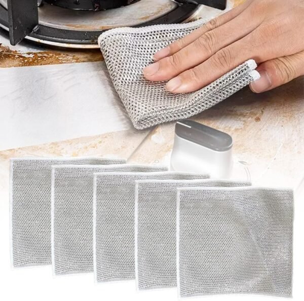 Silver wire cleaning sponge for pots and pans